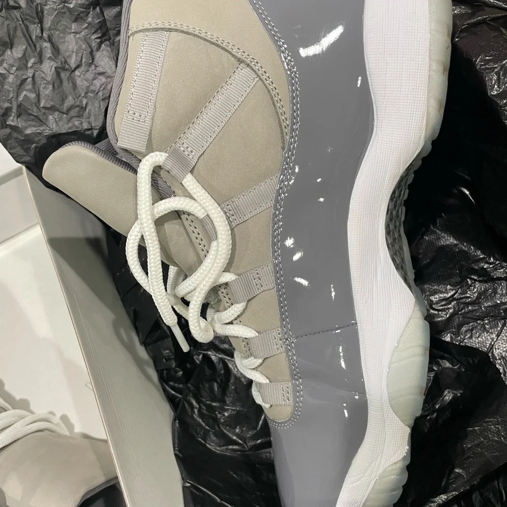 Jordan 11s Cool Gray and White Sneakers - Picture 3 of 8
